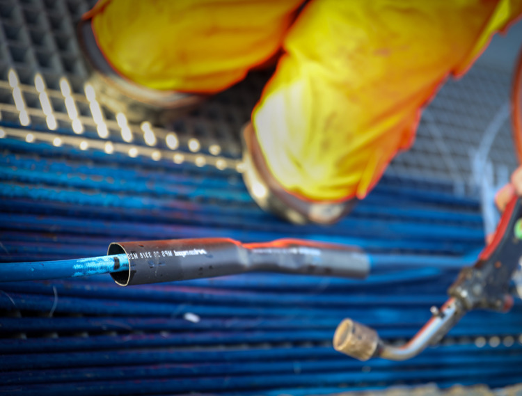 Heat shrinkable connector joint for Balise cable.